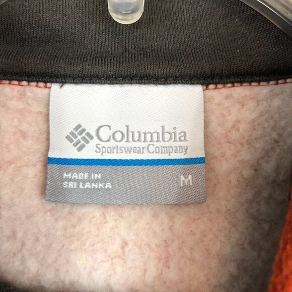 Columbia Orange Quarter Zip Pullover Sweatshirt Size M - Picture 5 of 6